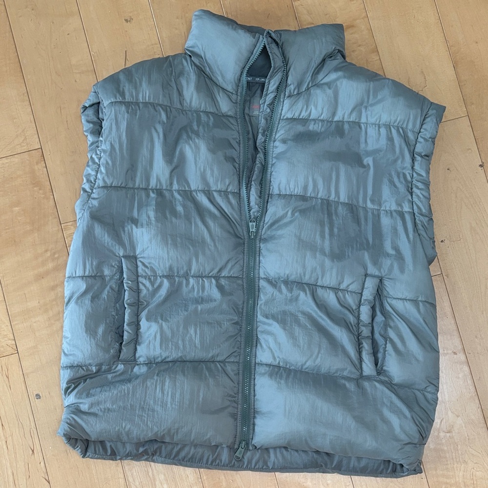Free People Gray Puffer Vest